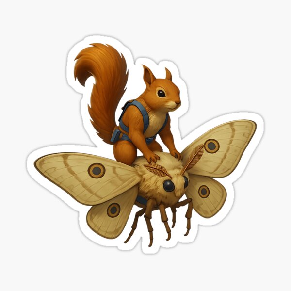 Item preview, Battle Squirrel Riding Moth designed and sold by GlitchBaby.