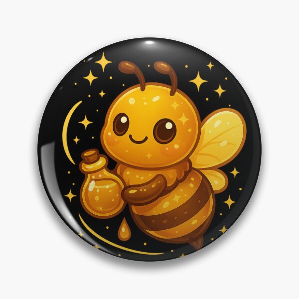 Item preview, Golden Honey Bee – Kawaii Bee Drenched in Honey designed and sold by ezsketch25.