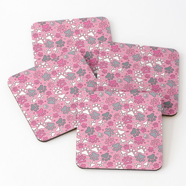 Item preview, Pink Gray White Dog Paw Pattern designed and sold by MoePark.