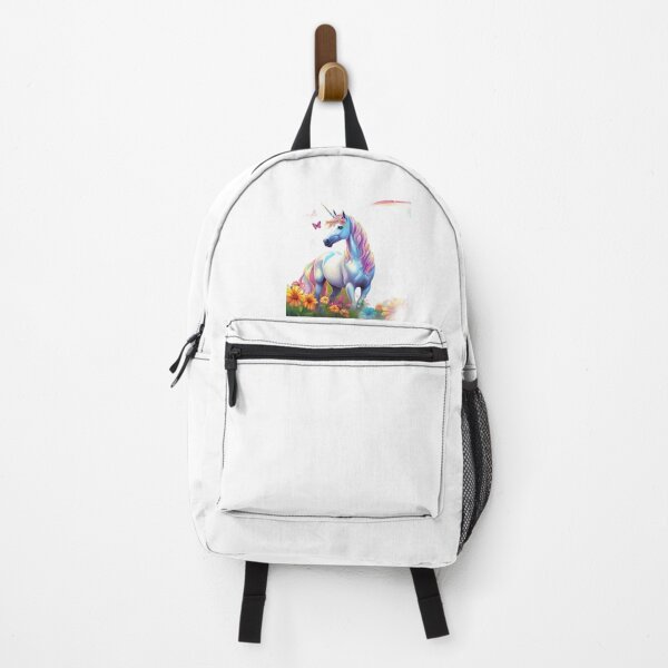 Item preview, Heavenly unicorn in flower field with butterflies designed and sold by Happy Heart Studio.