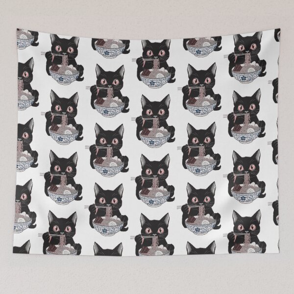 Item preview, Vintage Cat Eating Ramen Noodles designed and sold by Roy & Tiffany.