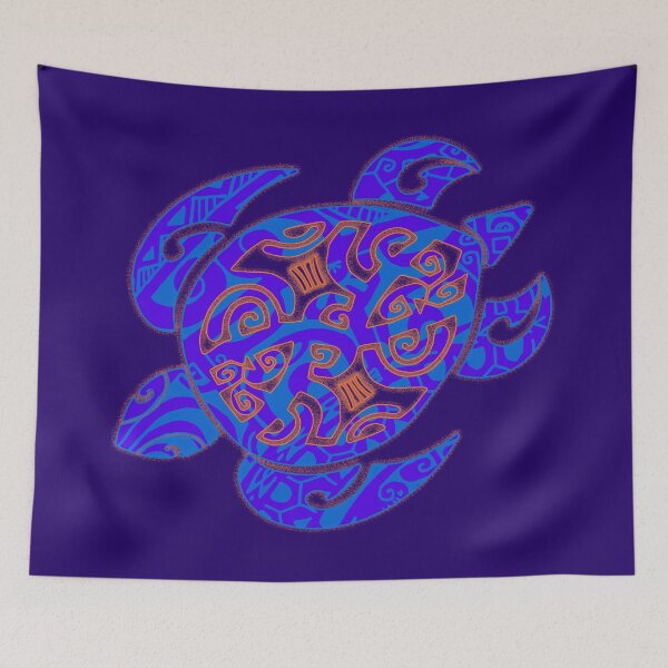 Item preview, Hawaiian Blue Honu Tribal  designed and sold by sunnthreads.