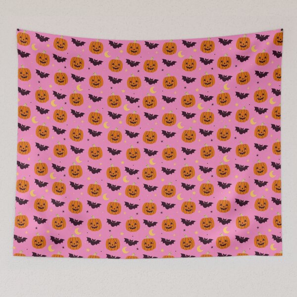 Item preview, pattern with halloween pumpkins and bats designed and sold by burbura.