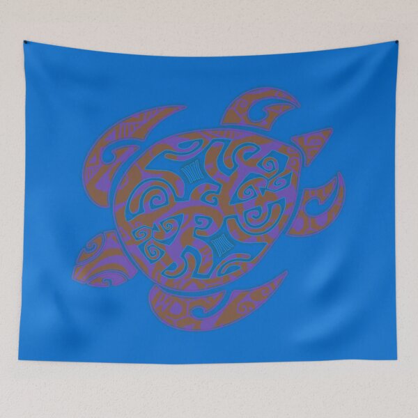 Item preview, Hawaiian Violet Honu Tribal Turtle designed and sold by sunnthreads.
