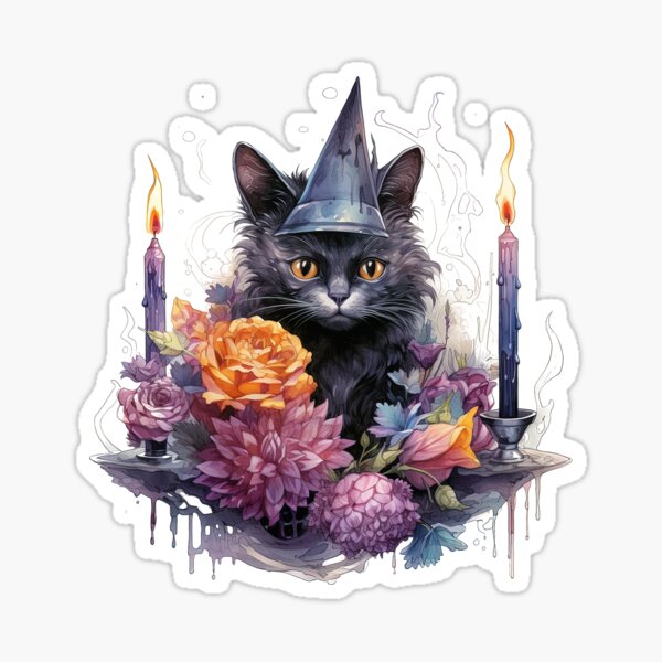 Artikel-Vorschau von „Kodak Style Hexenkatzen-Aufkleber | Vintage Magic Vibes“, designt und verkauft von Mandayartstudio.