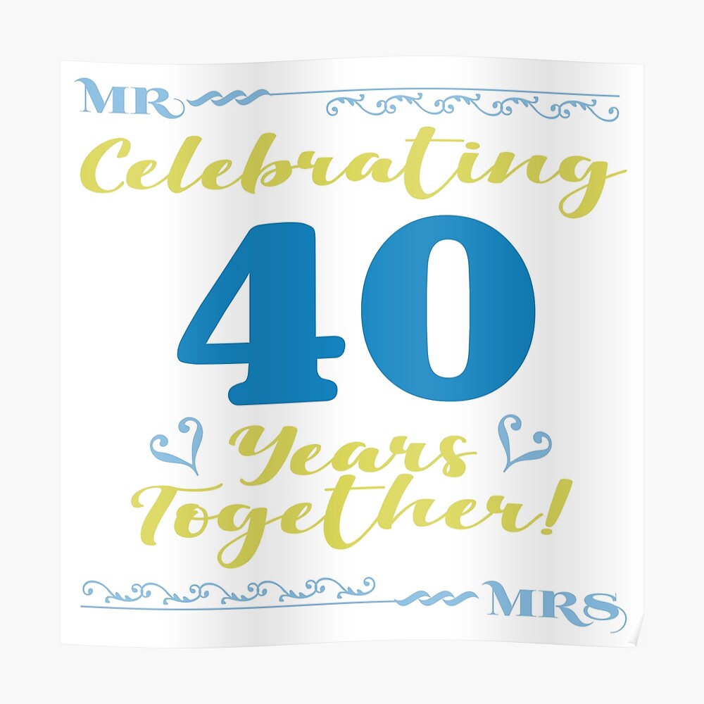 Celebrating 40th Anniversary Sticker for Sale by thepixelgarden