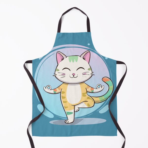 Item preview, Yoga cat cartoon in bright colors designed and sold by angel-cat-22.