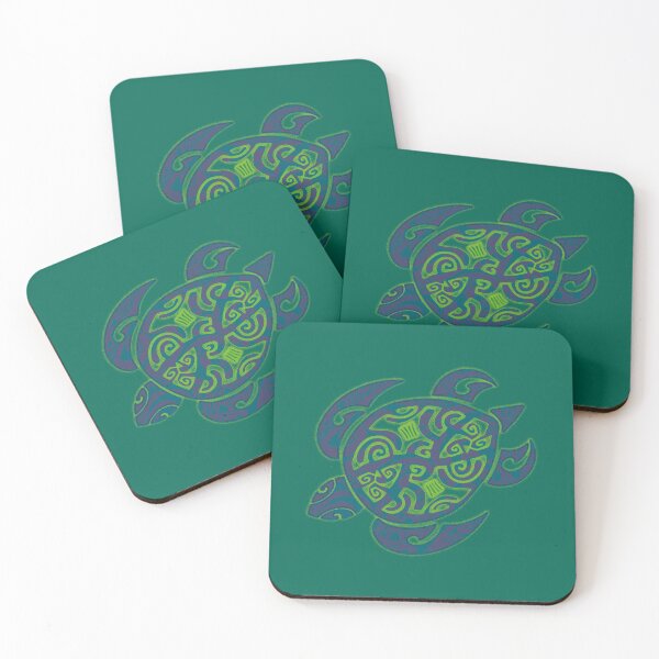 Item preview,  Hawaiian Green Honu Tribal Turtle designed and sold by sunnthreads.