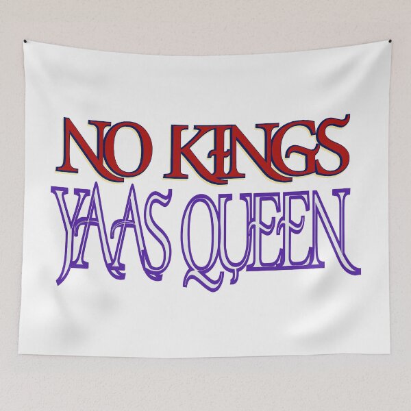 Item preview, No Kings Yaas Queen – Bold Typography Protest Design designed and sold by aadventures.