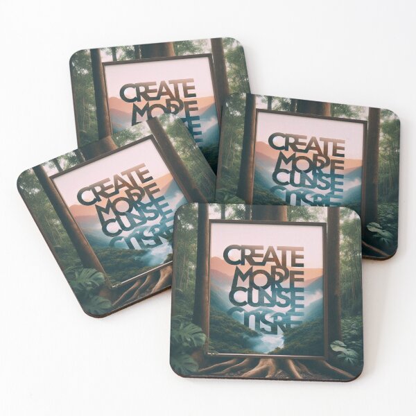 Item preview, Create More, Consume Less – Modern Typography Over Nature Design designed and sold by ashokreddy343.