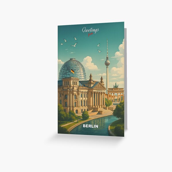 Artikel-Vorschau von Greetings from BERLIN Germany - Modern Colorful City View, designt und verkauft von Kingdom of the Fly Design.