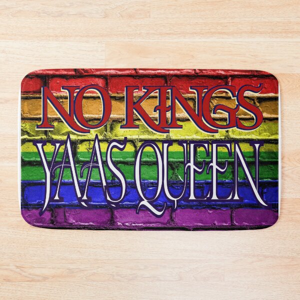 Item preview, No Kings Yaas Queen – Rainbow Brick Wall Graffiti Statement designed and sold by aadventures.