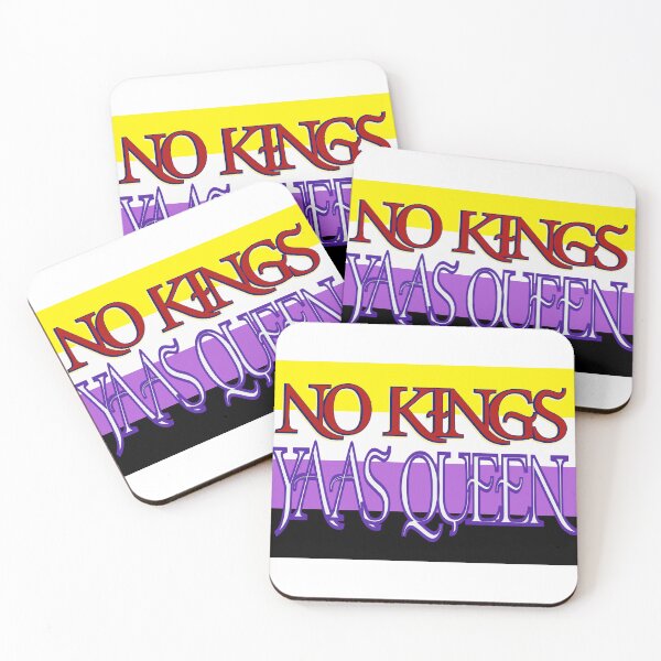 Item preview, No Kings Yaas Queen – Nonbinary Flag Typography Pride Design designed and sold by aadventures.