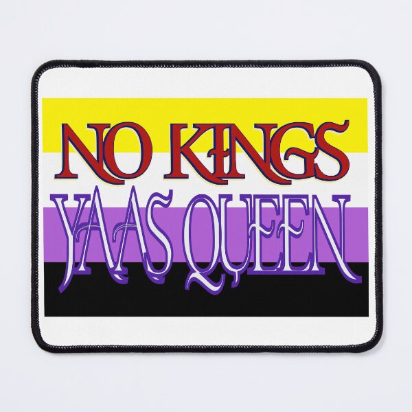 Item preview, No Kings Yaas Queen – Nonbinary Flag Typography Pride Design designed and sold by aadventures.