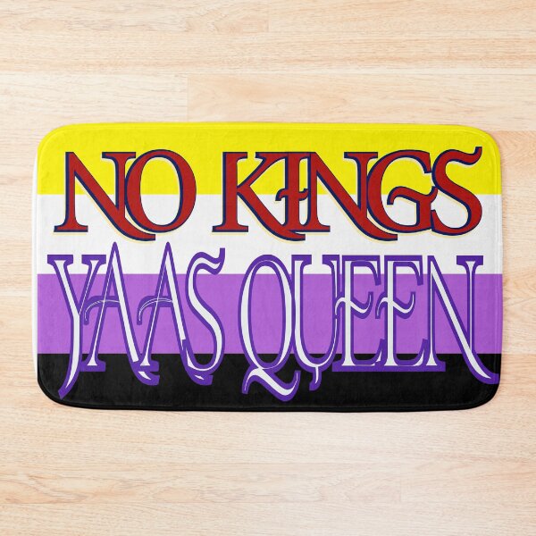 Item preview, No Kings Yaas Queen – Nonbinary Flag Typography Pride Design designed and sold by aadventures.