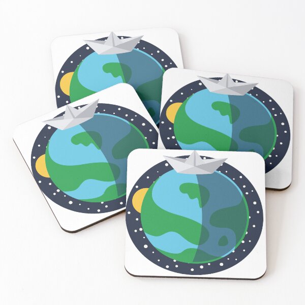 Item preview, Vector illustration of a paper boat sailing around the world designed and sold by fmpanis98.