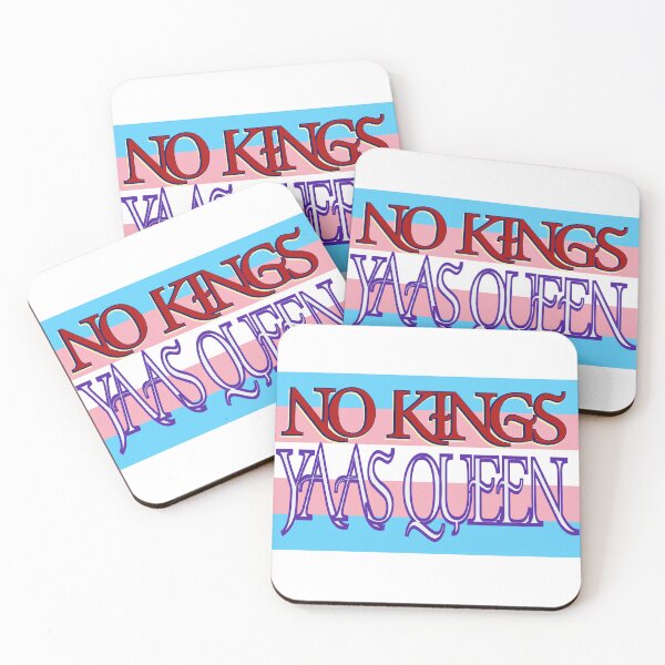 Item preview, No Kings Yaas Queen – Trans Flag Pride Typography Design designed and sold by aadventures.