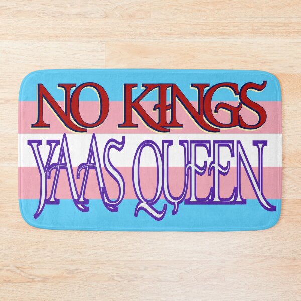 Item preview, No Kings Yaas Queen – Trans Flag Pride Typography Design designed and sold by aadventures.