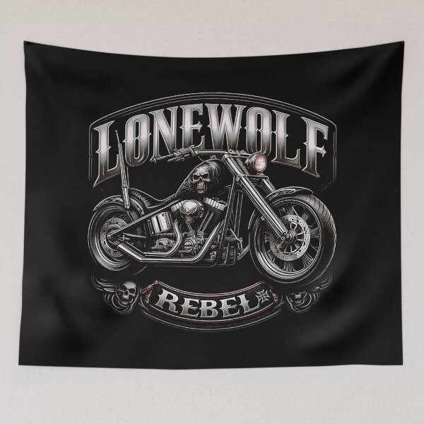 Item preview, Lonewolf Rebel Rider Motorcycle Art designed and sold by DeimosArtIntl.