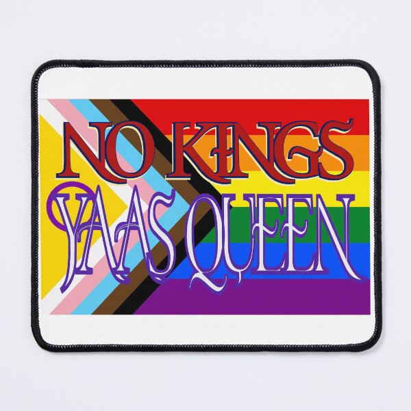 Item preview, No Kings Yaas Queen – Inclusive Pride Flag Typography Statement designed and sold by aadventures.