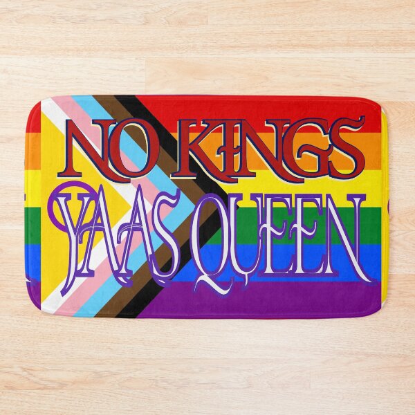 Item preview, No Kings Yaas Queen – Inclusive Pride Flag Typography Statement designed and sold by aadventures.