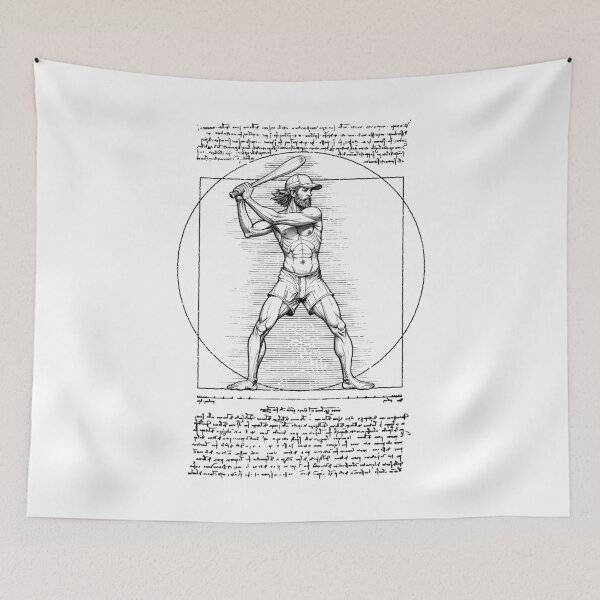 Item preview, Baseball Player Vitruvian Man Funny Leonardo Da Vinci Batter designed and sold by GrandeDuc.