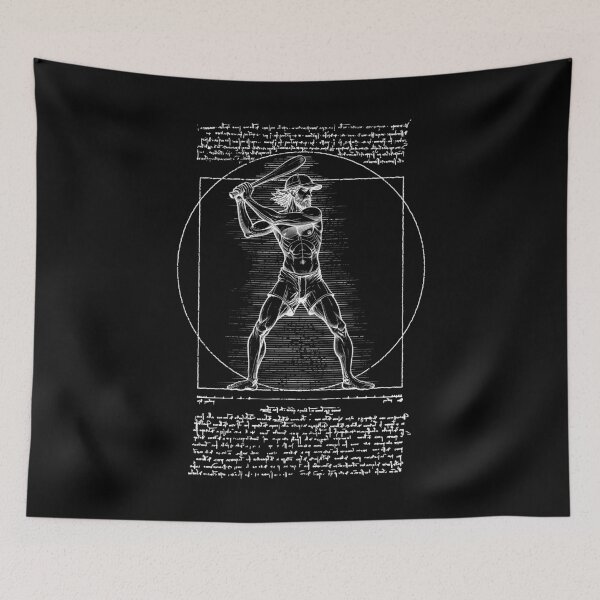Item preview, Baseball Player Vitruvian Man Funny Leonardo Da Vinci Batter designed and sold by GrandeDuc.