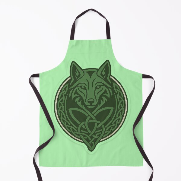Item preview, Celtic Wolf Emblem – Tribal Knotwork Design in Deep Forest Green designed and sold by Tommy Studio.