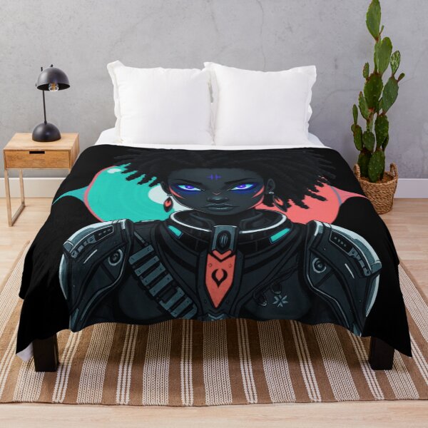 Item preview, Afrofuturist Warrior – Neon Cyber Guardian designed and sold by Rothnaric.
