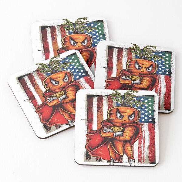 Item preview, USA Flag Angry Carrot Foodietoon Superhero  designed and sold by ProjectX23.
