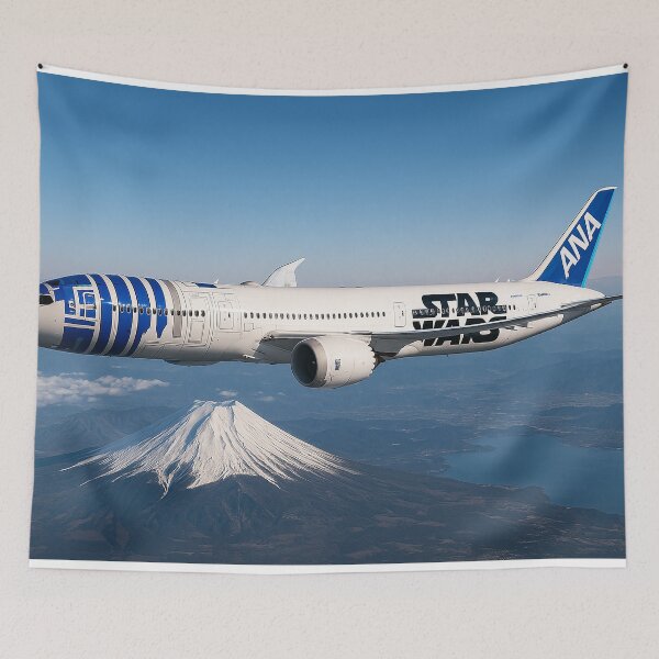 Item preview, ANA 787 R2-D2 Star Wars Livery Over Mount Fuji designed and sold by Skyframe Aviation.