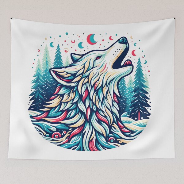 Item preview, lobo de nieve, lobo de invierno, hombre lobo, bosque designed and sold by TrueArtVibes.