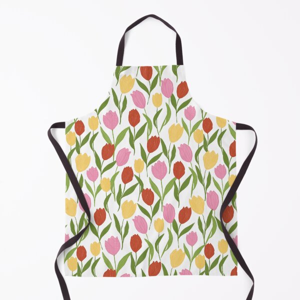 Item preview, Colorful red pink yellow tulip field spring blooms on white background designed and sold by PrettywithColor.