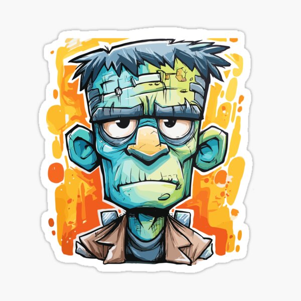 Artikel-Vorschau von Cartoon Frankenstein Porträt, designt und verkauft von Lokoz.