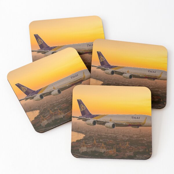 Item preview, Thai Airways A380 Royal Barge Over Sunset Bangkok designed and sold by Skyframe Aviation.