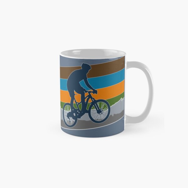 Retro colores-ciclismo de montaña Taza clásica