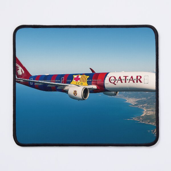 Item preview, Qatar Airways A350 FC Barcelona Over the Mediterranean designed and sold by Skyframe Aviation.