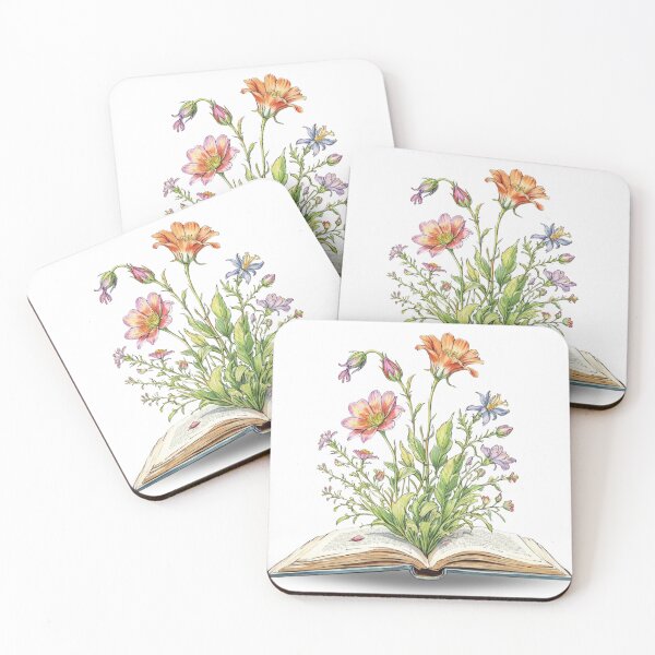 Artikelvorschau, Blumen wachsen aus Buchillustration entworfen und verkauft von Agnes-Creative.
