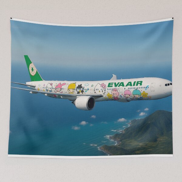Item preview, EVA Air 777 Sanrio Characters Over Taiwan Coast designed and sold by Skyframe Aviation.
