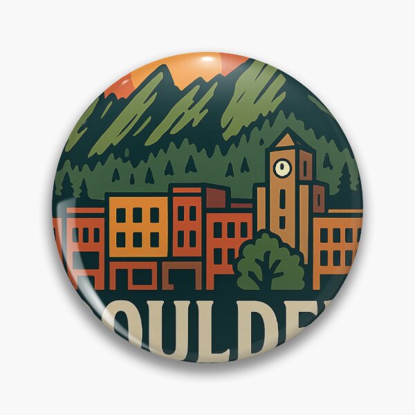 Item preview, Boulder Flatirons Sunset Cityscape Vintage designed and sold by Grant-Works.