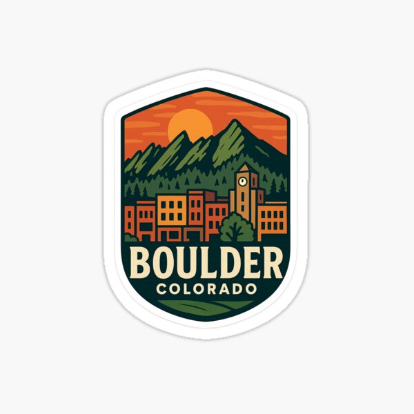 Aperçu de l'œuvre Paysage urbain vintage au coucher du soleil à Boulder Flatirons créée et vendue par Grant-Works.