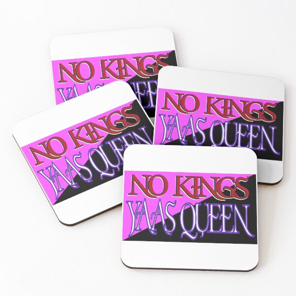 Item preview, No Kings Yaas Queen – Queer Anarchy Flag Protest Typography designed and sold by aadventures.