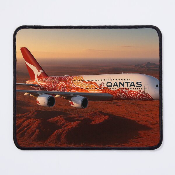 Item preview, Qantas A380 in Yam Dreaming Livery Over the Outback designed and sold by Skyframe Aviation.