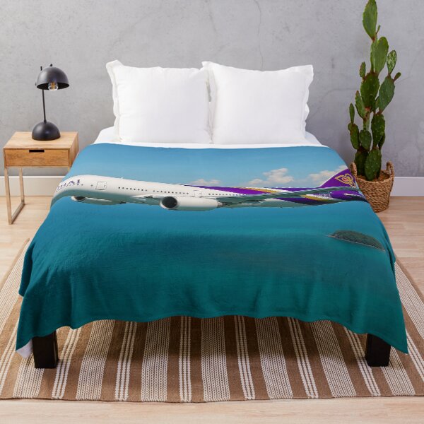 Item preview, Thai Airways 777 in Royal Orchid Livery Above the Gulf designed and sold by Skyframe Aviation.