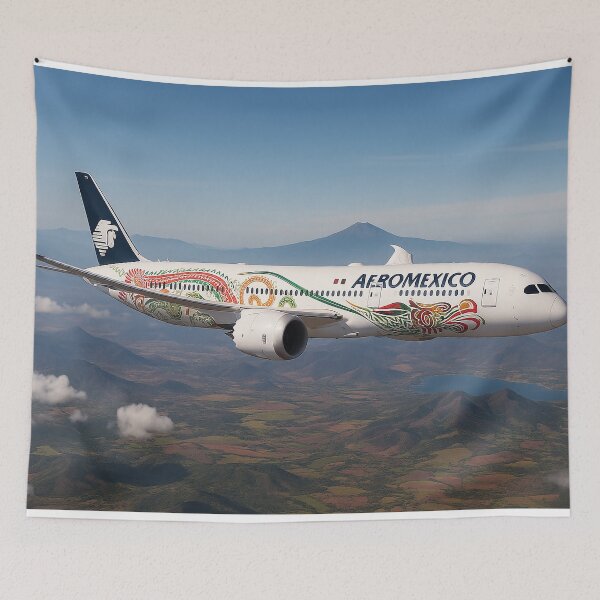 Item preview, Aeromexico 787 in Quetzalcoatl Livery Over Central Mexico designed and sold by Skyframe Aviation.