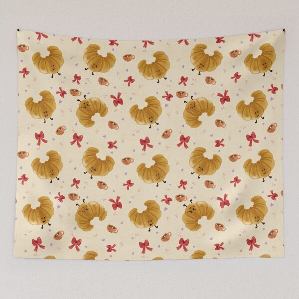 Item preview, Hand Drawn Cute Croissants designed and sold by artsbyadriii.