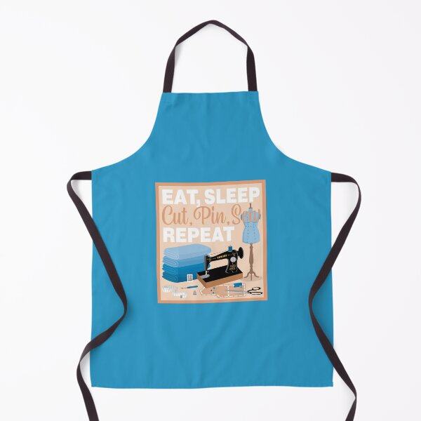Item preview, Eat Sleep Repeat Dressmaking - Old Machine - BLUE designed and sold by StellarFX.