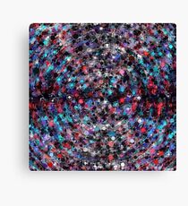 geometric circle and square pattern abstract in blue and red Canvas Print