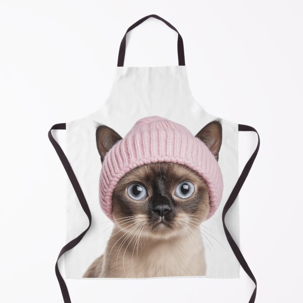 Item preview, Cozy Burmese Cat Wearing Pink Winter Hat Trendy Animal Fashion Artwork designed and sold by LazyOwlStore.