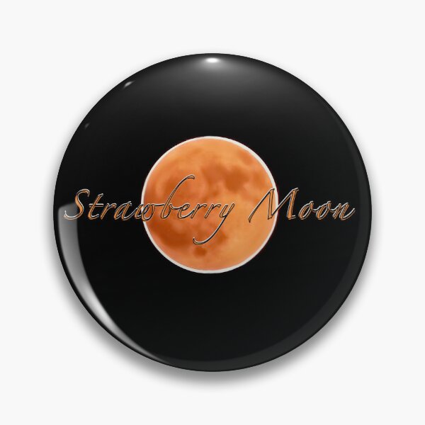 Item preview, Strawberry Moon – Celestial Full Moon Photography with Typography designed and sold by aadventures.